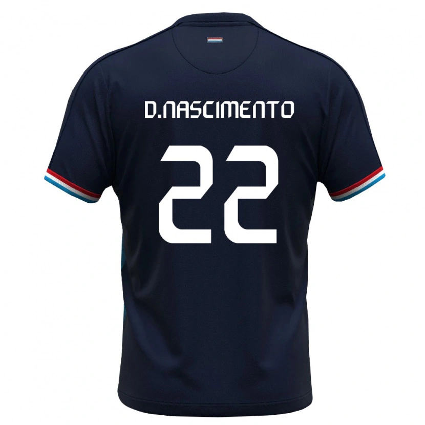 Danxen Mujer Camiseta Luxemburgo David Gonçalves Nascimento #22 Azul Real Rojo 2ª Equipación 26-28 La Camisa