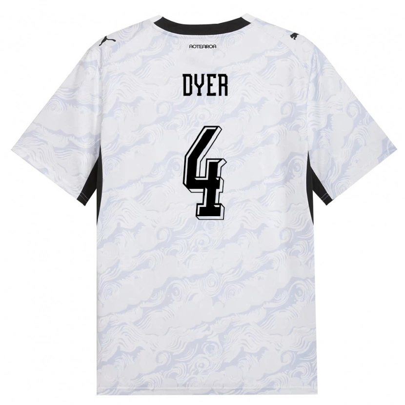 Danxen Mujer Camiseta Nueva Zelanda Ethan Dyer #4 Negro Blanco 2ª Equipación 26-28 La Camisa
