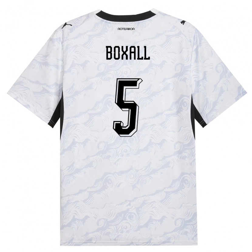 Danxen Mujer Camiseta Nueva Zelanda Michael Boxall #5 Negro Blanco 2ª Equipación 26-28 La Camisa
