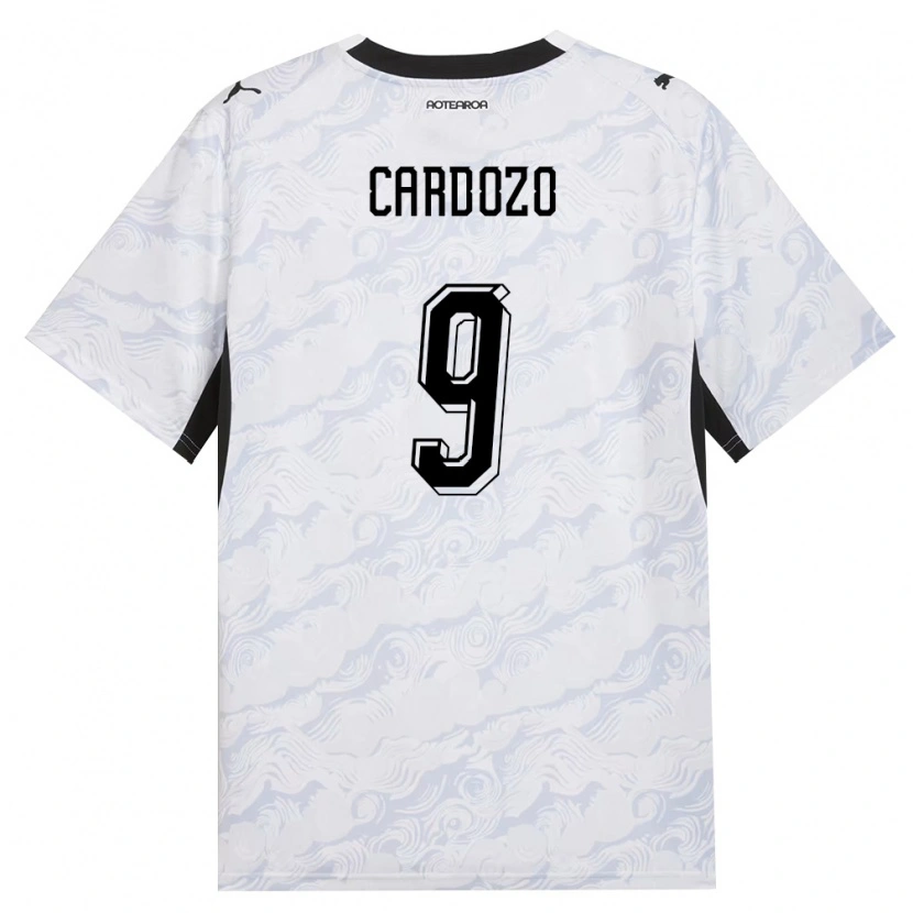 Danxen Mujer Camiseta Nueva Zelanda Justin Cardozo #9 Negro Blanco 2ª Equipación 26-28 La Camisa