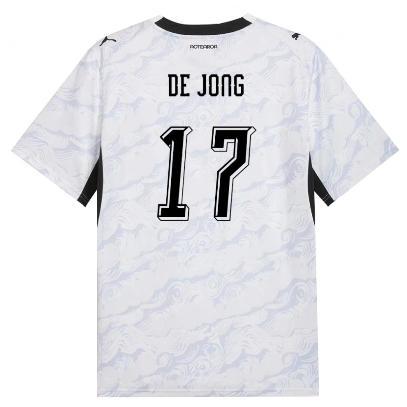 Danxen Mujer Camiseta Nueva Zelanda Andre De Jong #17 Negro Blanco 2ª Equipación 26-28 La Camisa