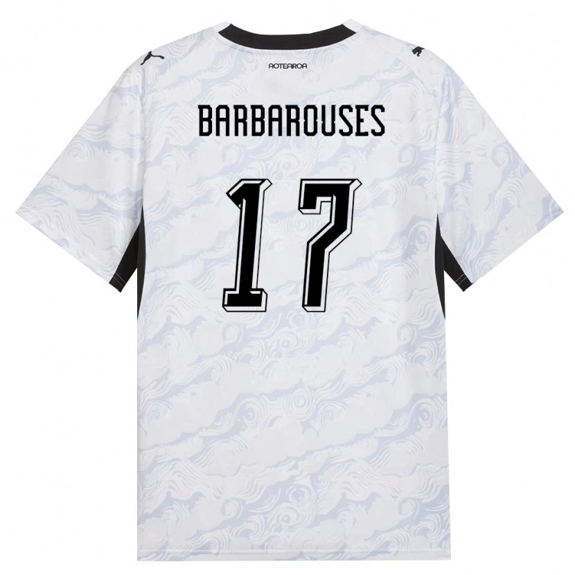 Danxen Mujer Camiseta Nueva Zelanda Kosta Barbarouses #17 Negro Blanco 2ª Equipación 26-28 La Camisa