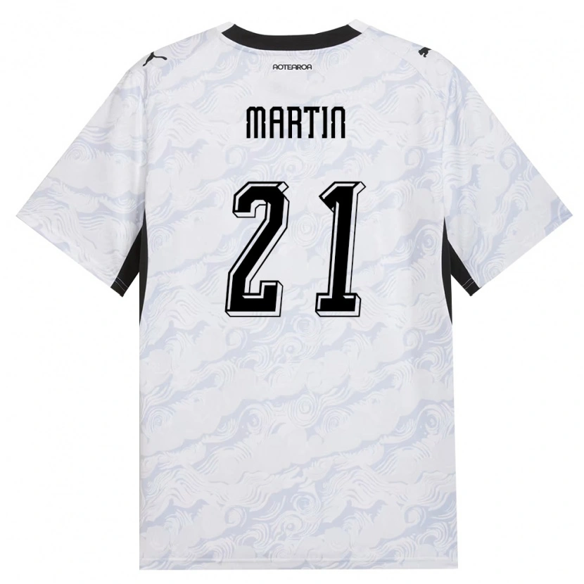 Danxen Mujer Camiseta Nueva Zelanda Will Martin #21 Negro Blanco 2ª Equipación 26-28 La Camisa