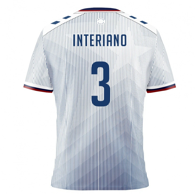 Danxen Mujer Camiseta Puerto Rico Jordan Interiano #3 Azul Real Blanco 2ª Equipación 26-28 La Camisa