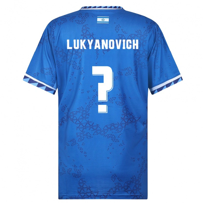Danxen Mujer Camiseta Israel Michael Lukyanovich #0 Azul Blanco 2ª Equipación 26-28 La Camisa
