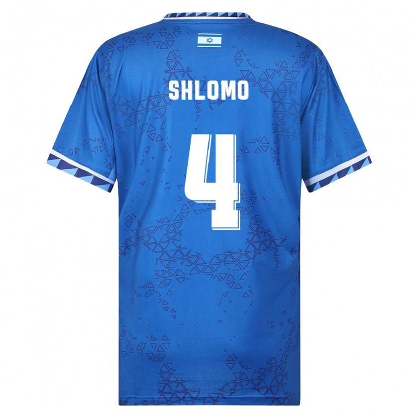 Danxen Mujer Camiseta Israel Raz Shlomo #4 Azul Blanco 2ª Equipación 26-28 La Camisa