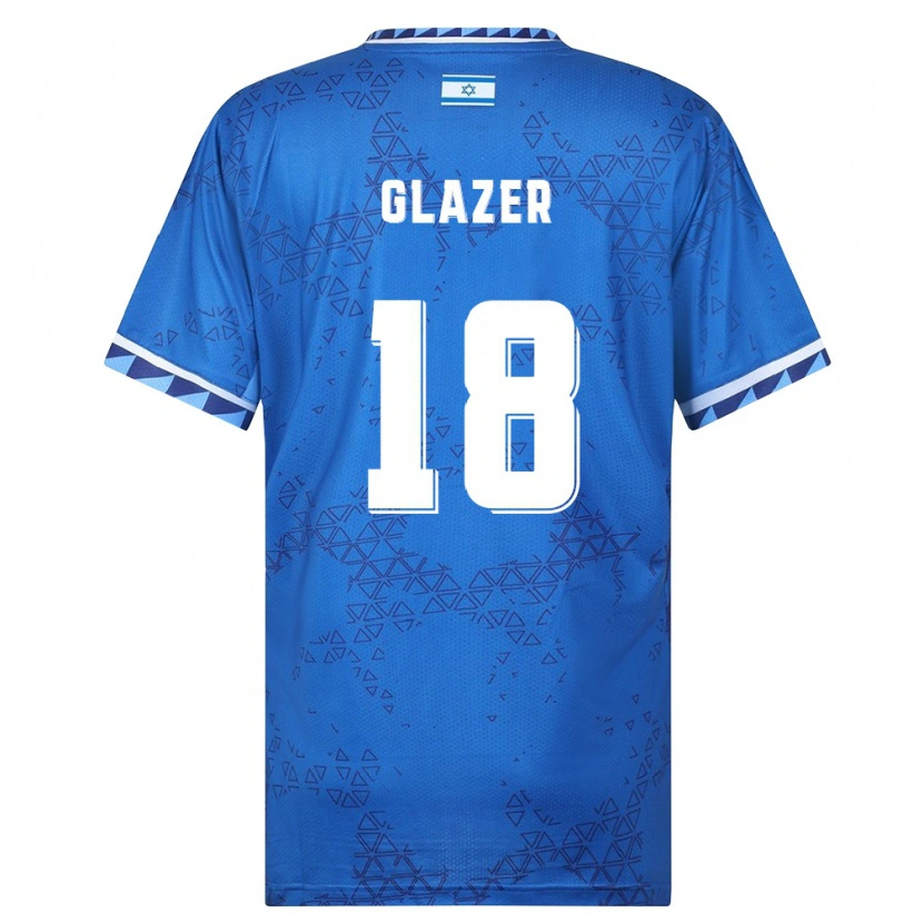 Danxen Mujer Camiseta Israel Omri Glazer #18 Azul Blanco 2ª Equipación 26-28 La Camisa