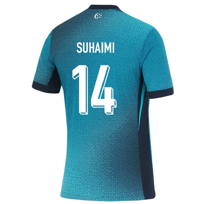 Danxen Mujer Camiseta Singapur Syafi Suhaimi #14 Turquesa Oscuro Negro 2ª Equipación 26-28 La Camisa