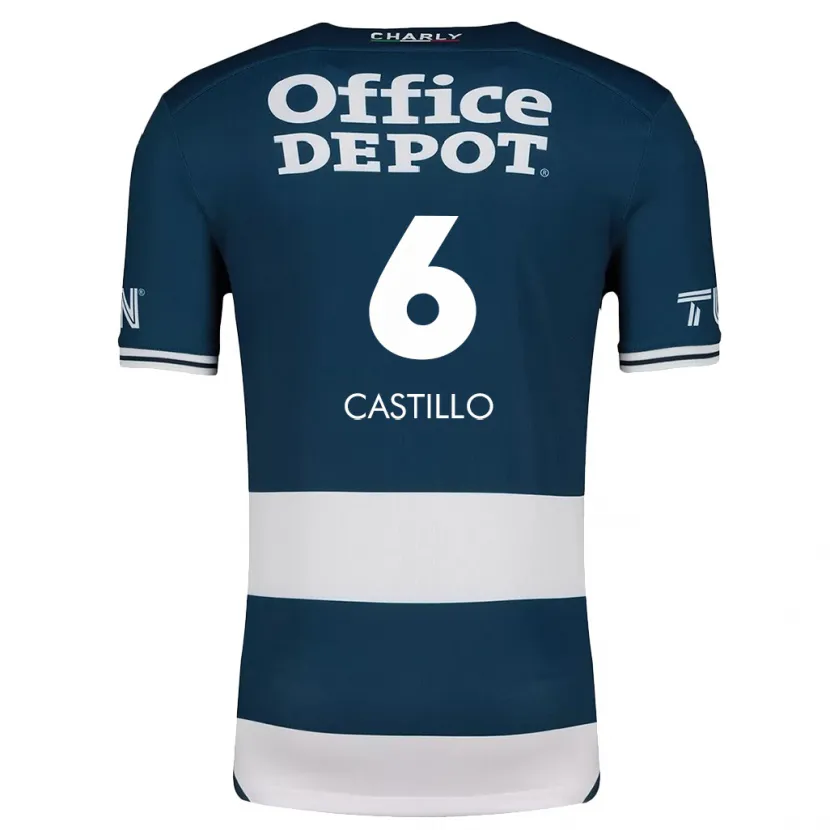 Danxen Niño Camiseta Byron Castillo #6 Azul Blanco 1ª Equipación 2024/25 La Camisa