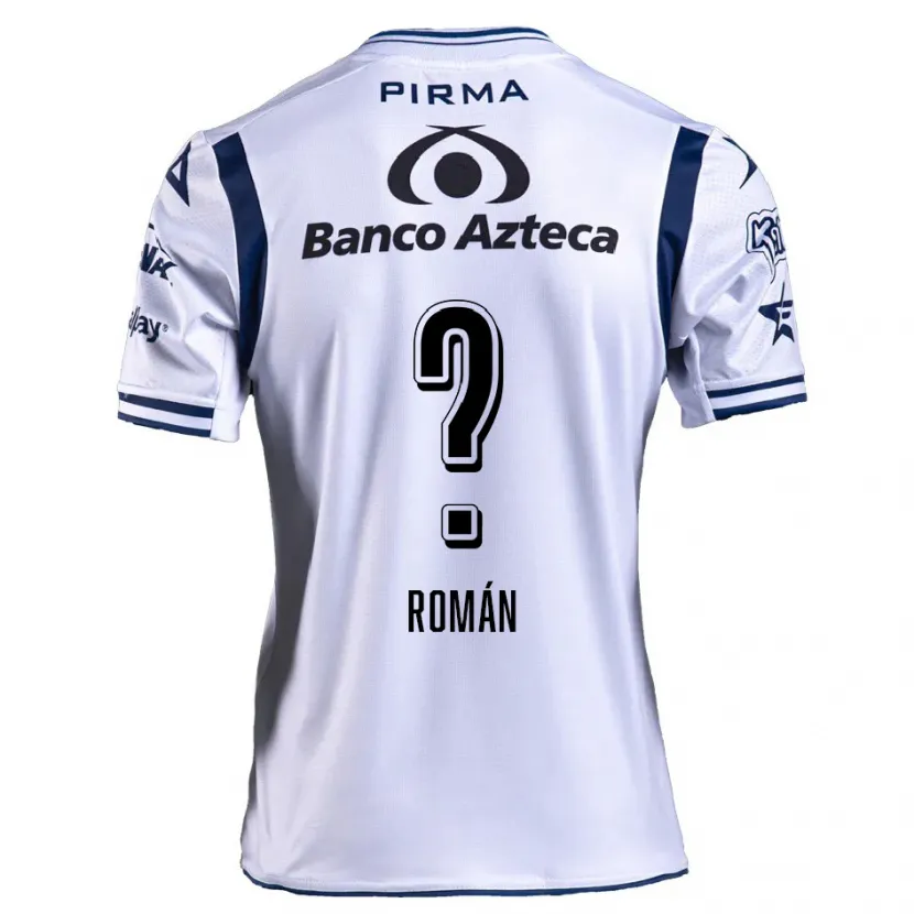 Danxen Niño Camiseta Santiago Román #0 Blanco Azul Marino 1ª Equipación 2024/25 La Camisa