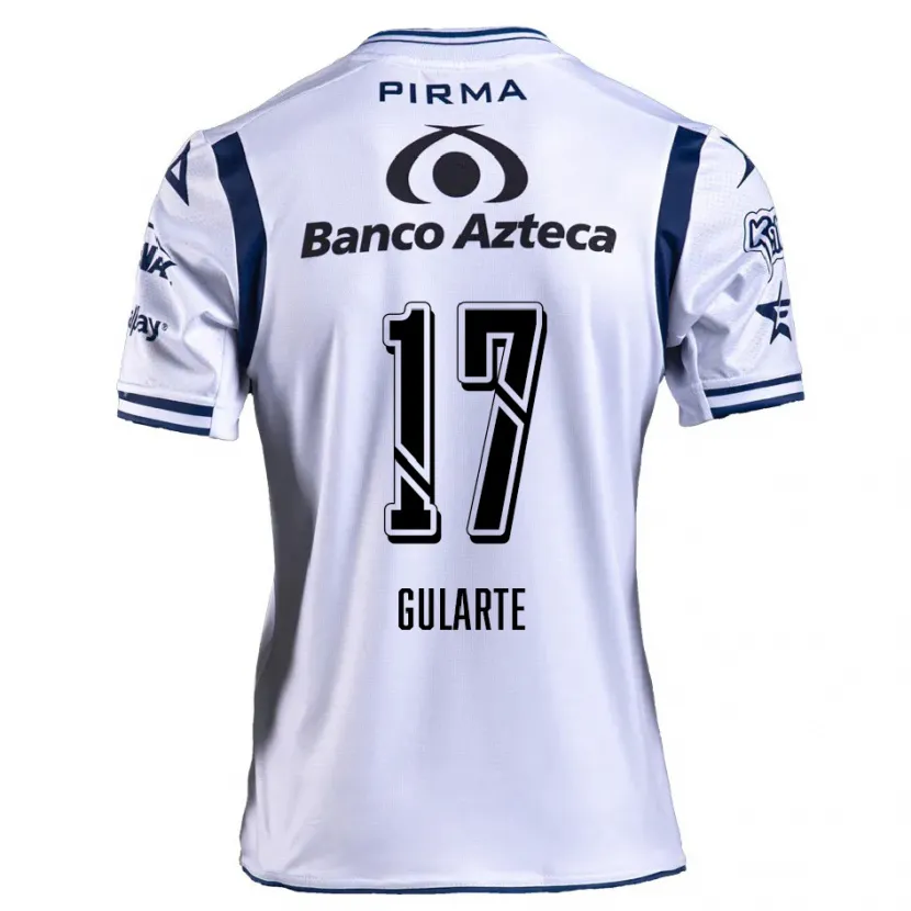Danxen Niño Camiseta Emanuel Gularte #17 Blanco Azul Marino 1ª Equipación 2024/25 La Camisa