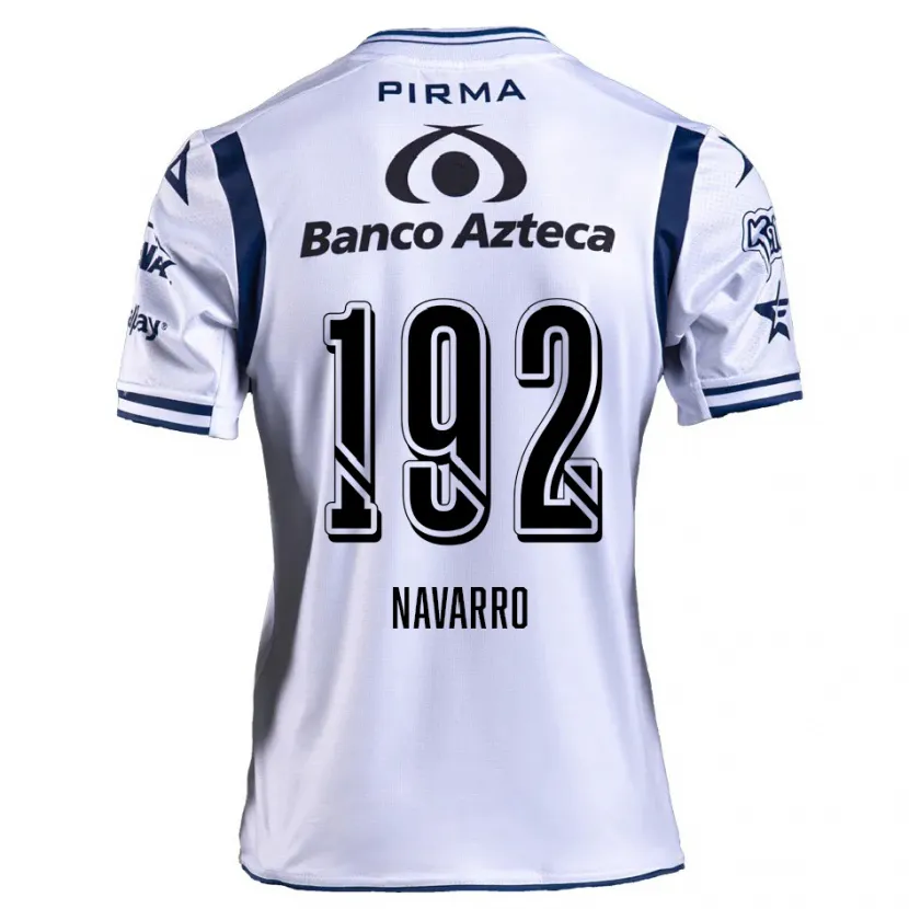Danxen Niño Camiseta Eduardo Navarro #192 Blanco Azul Marino 1ª Equipación 2024/25 La Camisa
