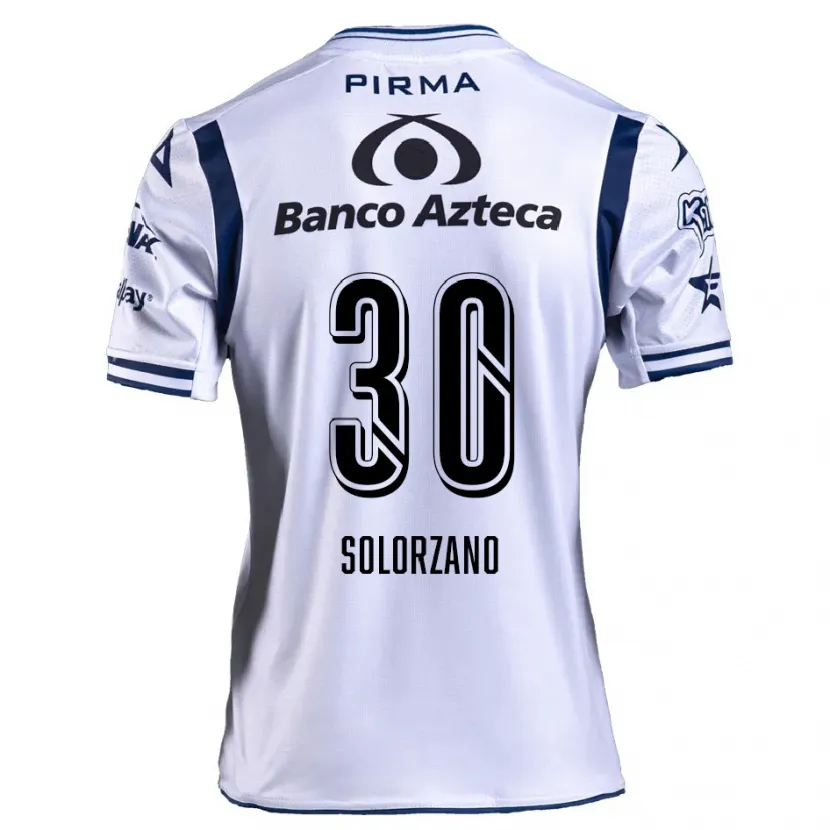 Danxen Niño Camiseta Aisha Solórzano #30 Blanco Azul Marino 1ª Equipación 2024/25 La Camisa