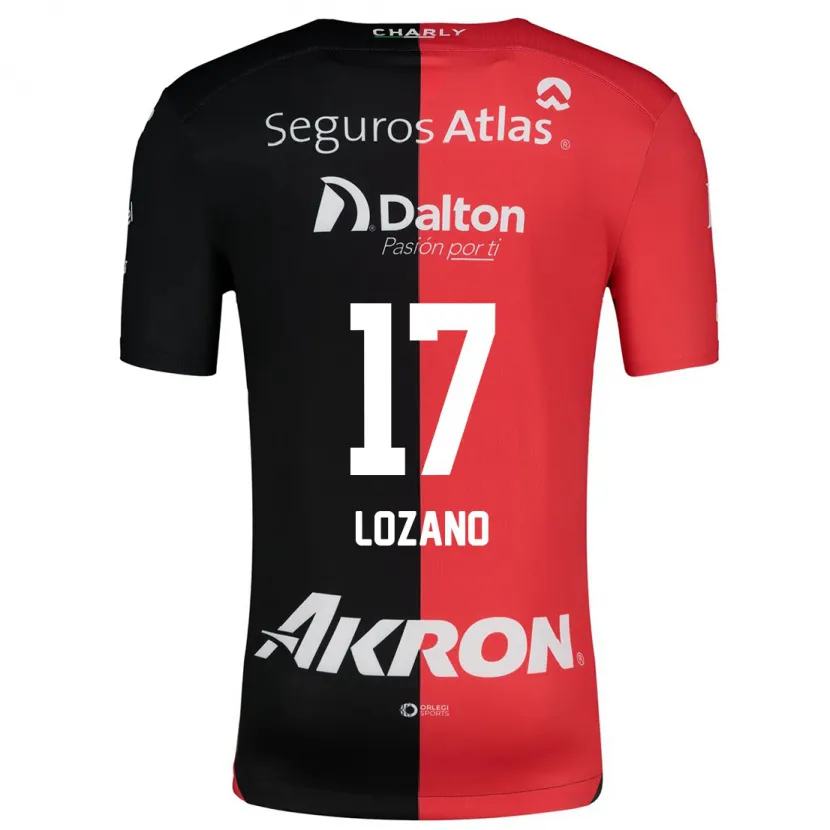 Danxen Niño Camiseta José Lozano #17 Negro Rojo 1ª Equipación 2024/25 La Camisa