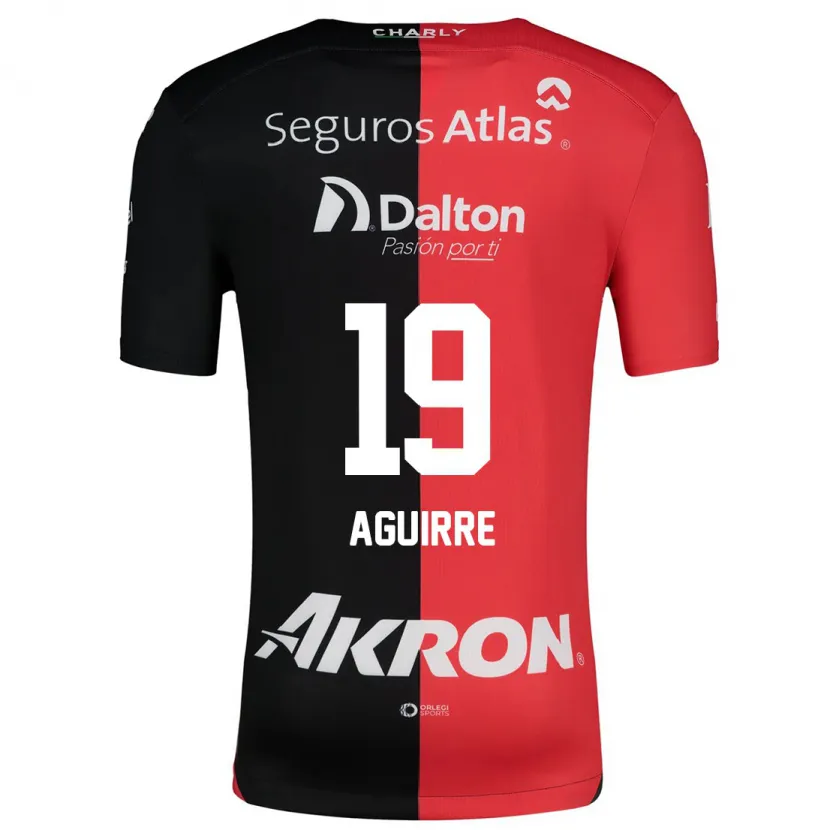 Danxen Niño Camiseta Eduardo Aguirre #19 Negro Rojo 1ª Equipación 2024/25 La Camisa