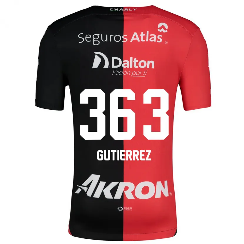 Danxen Niño Camiseta Orlando Gutiérrez #363 Negro Rojo 1ª Equipación 2024/25 La Camisa