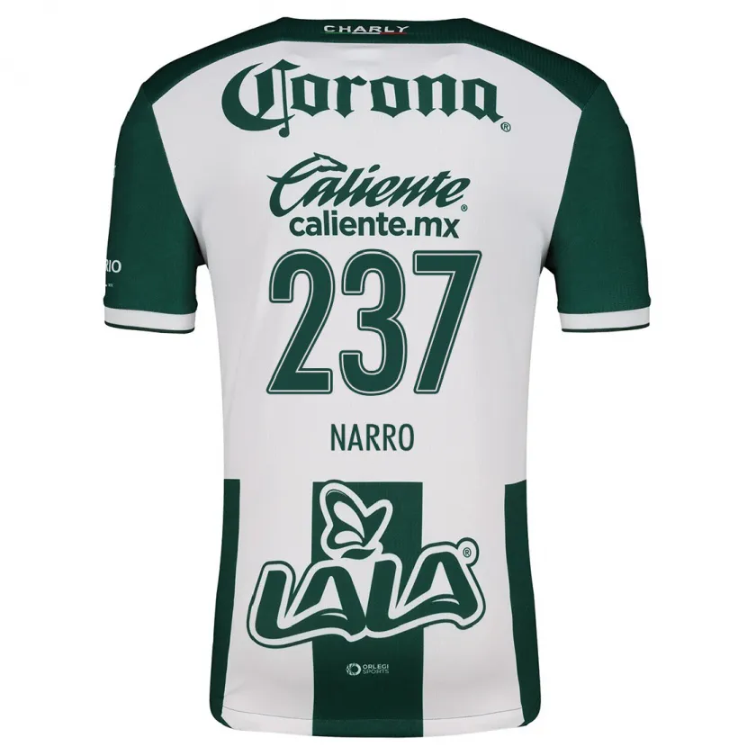 Danxen Niño Camiseta Ernesto Narro #237 Verde Blanco 1ª Equipación 2024/25 La Camisa