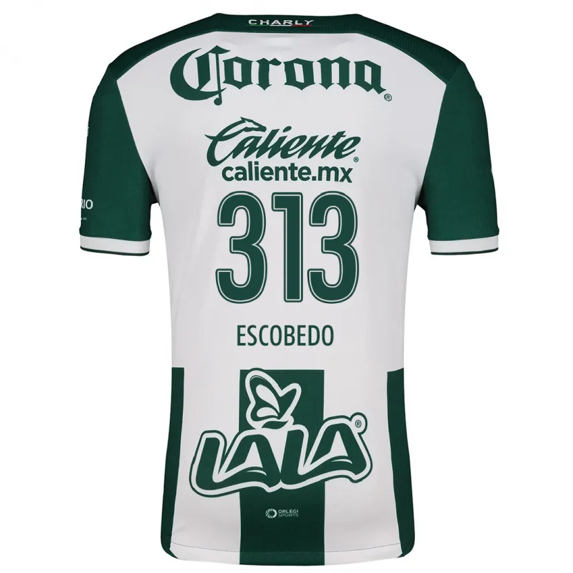 Danxen Niño Camiseta Rodrigo Escobedo #313 Verde Blanco 1ª Equipación 2024/25 La Camisa