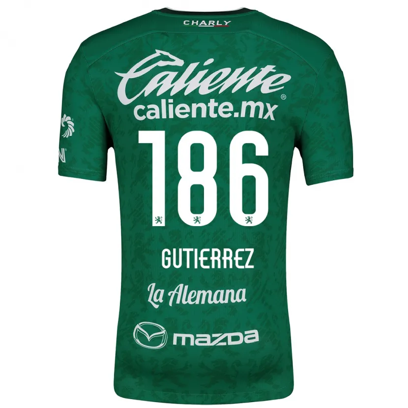 Danxen Niño Camiseta Alan Gutiérrez #186 Verde Blanco 1ª Equipación 2024/25 La Camisa