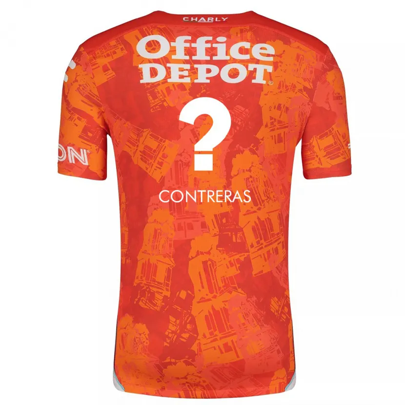 Danxen Niño Camiseta Ari Contreras #0 Naranja Blanco 2ª Equipación 2024/25 La Camisa