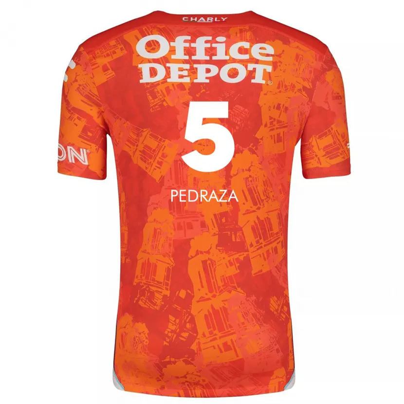 Danxen Niño Camiseta Pedro Pedraza #5 Naranja Blanco 2ª Equipación 2024/25 La Camisa