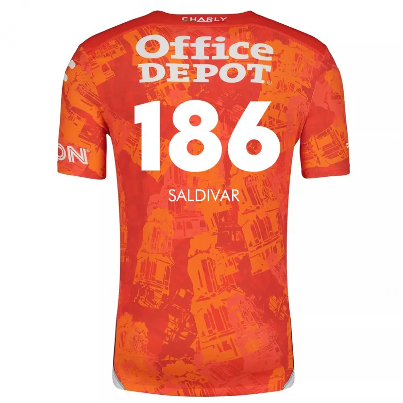 Danxen Niño Camiseta José Saldívar #186 Naranja Blanco 2ª Equipación 2024/25 La Camisa