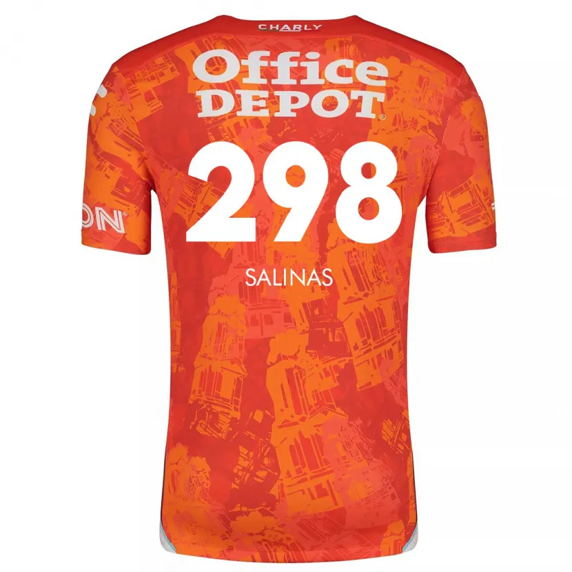 Danxen Niño Camiseta Jesús Salinas #298 Naranja Blanco 2ª Equipación 2024/25 La Camisa