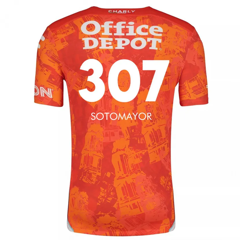 Danxen Niño Camiseta Jacob Sotomayor #307 Naranja Blanco 2ª Equipación 2024/25 La Camisa