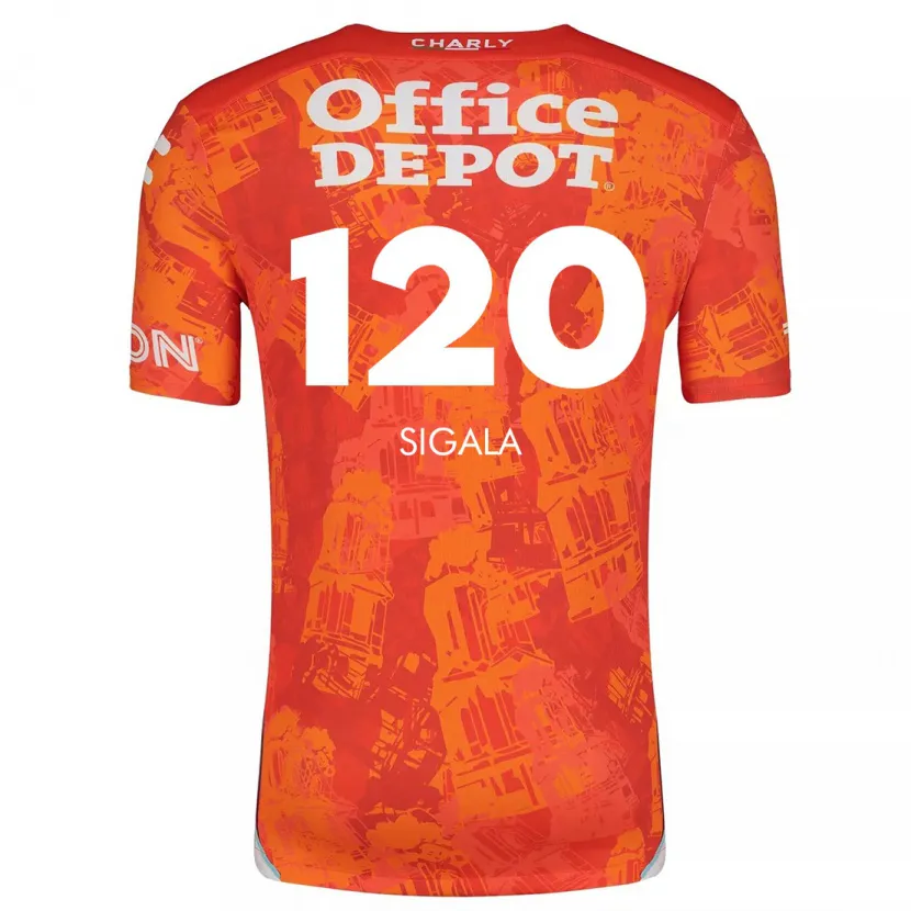 Danxen Niño Camiseta Juan Sigala #120 Naranja Blanco 2ª Equipación 2024/25 La Camisa