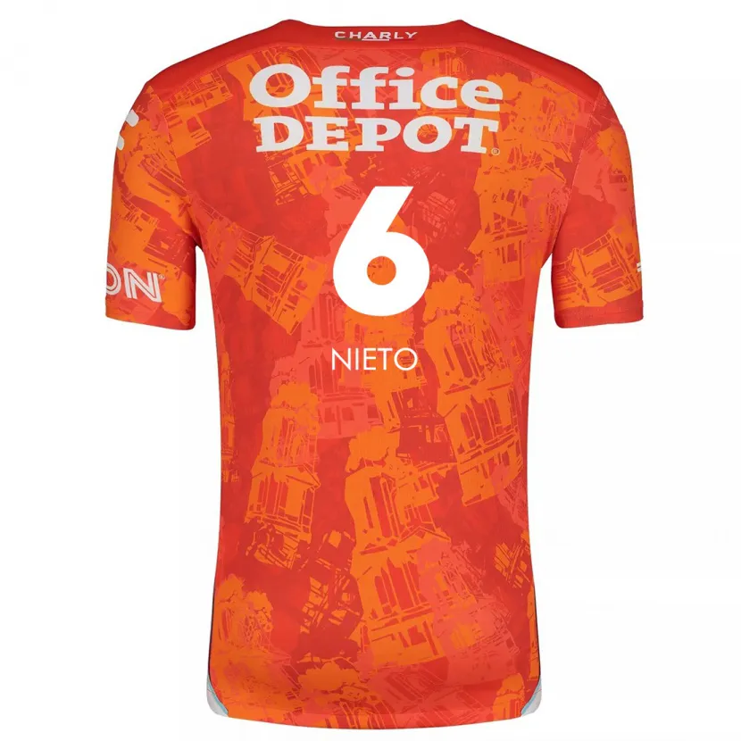Danxen Niño Camiseta Karla Nieto #6 Naranja Blanco 2ª Equipación 2024/25 La Camisa