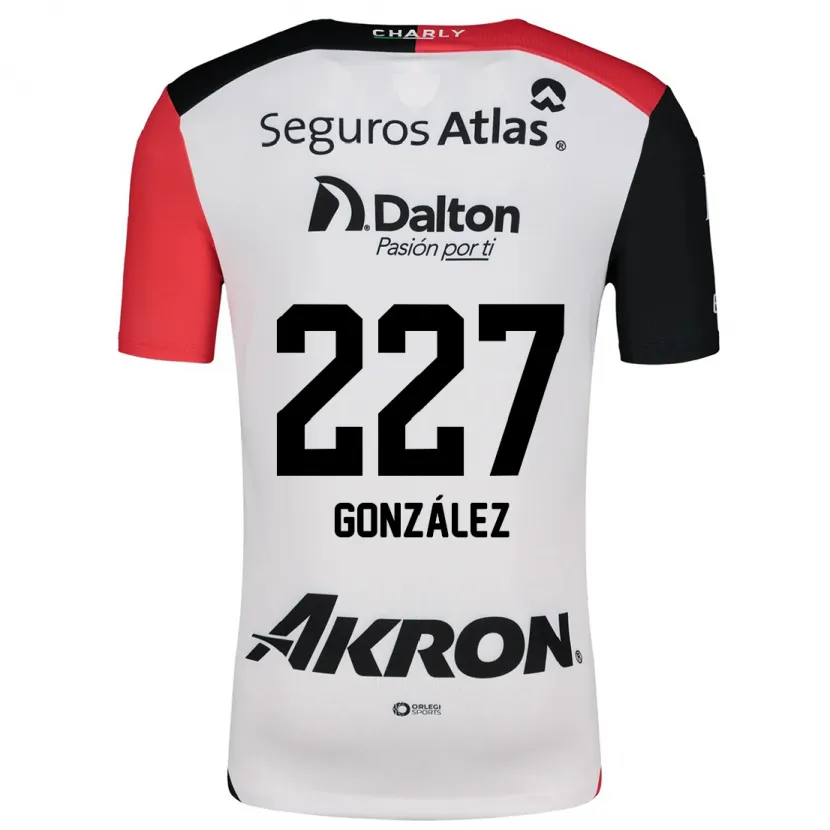 Danxen Niño Camiseta Rodolfo González #227 Blanco Rojo Negro 2ª Equipación 2024/25 La Camisa