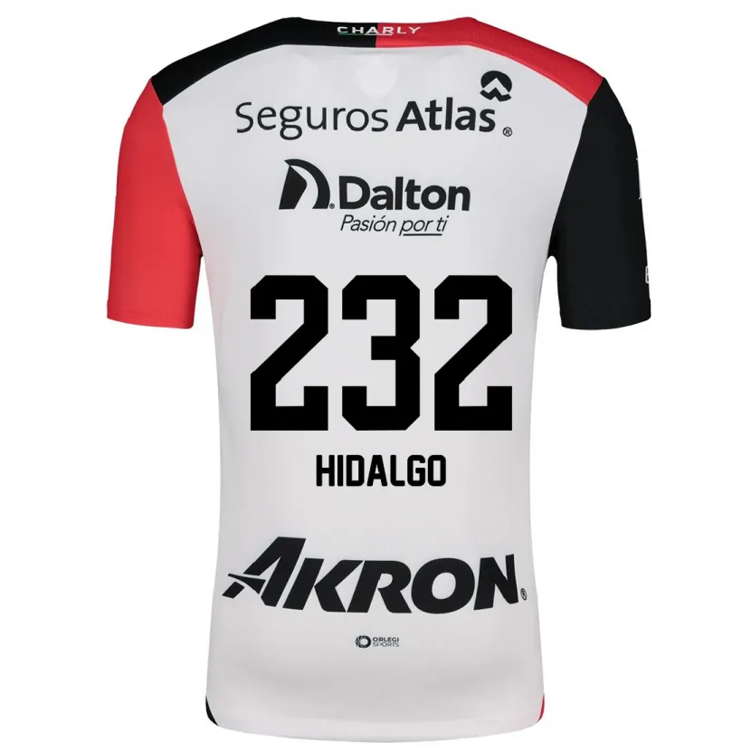 Danxen Niño Camiseta Óscar Hidalgo #232 Blanco Rojo Negro 2ª Equipación 2024/25 La Camisa
