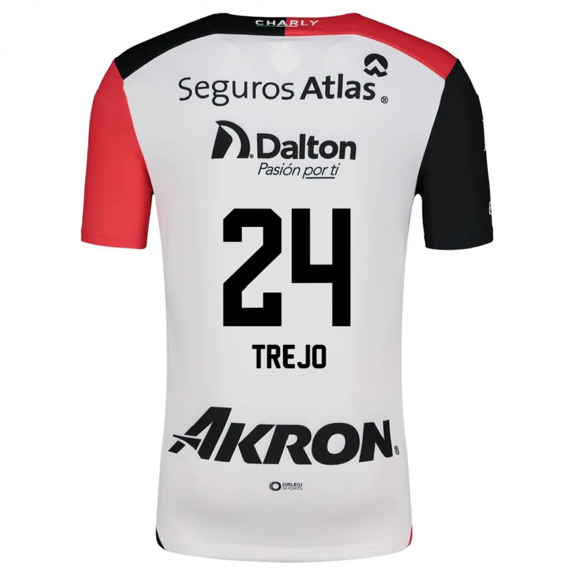 Danxen Niño Camiseta Christopher Trejo #24 Blanco Rojo Negro 2ª Equipación 2024/25 La Camisa