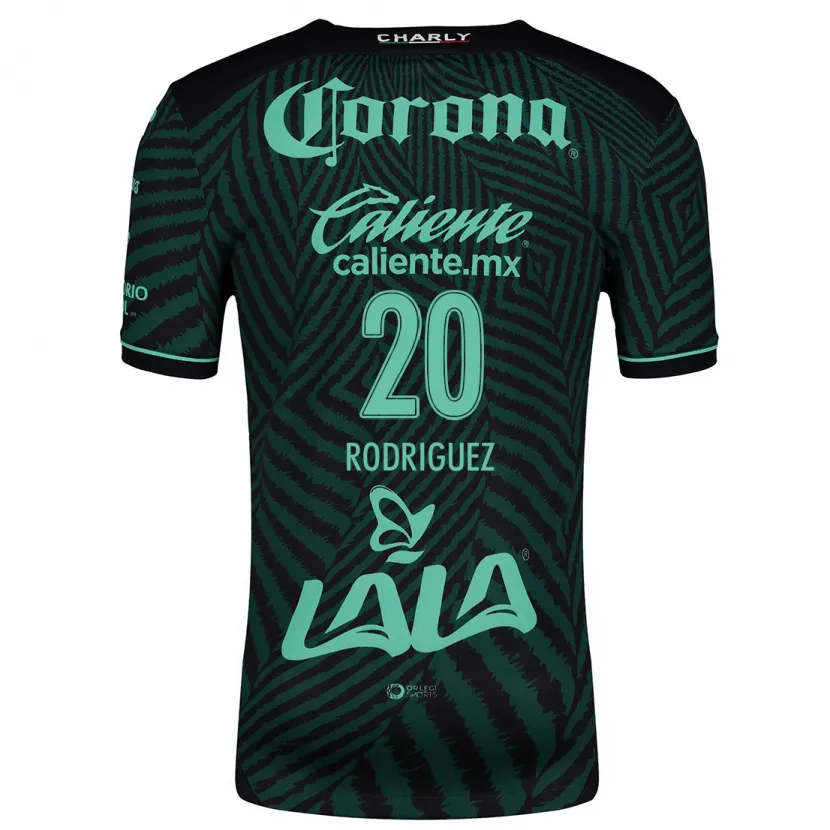 Danxen Niño Camiseta Hugo Rodríguez #20 Verde Negro 2ª Equipación 2024/25 La Camisa