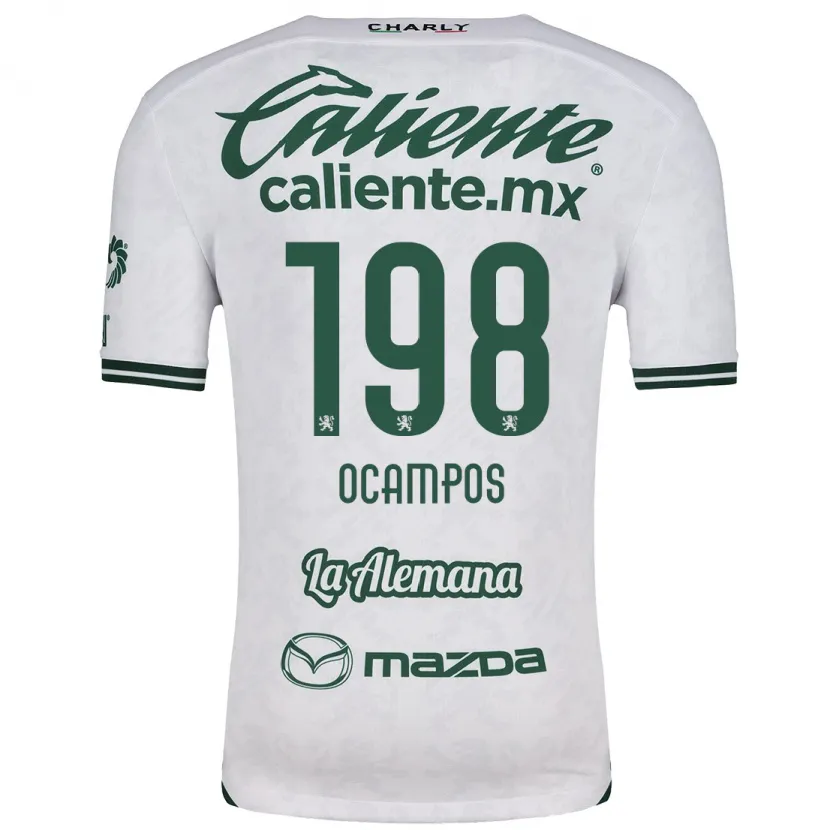 Danxen Niño Camiseta Omar Ocampos #198 Blanco Verde 2ª Equipación 2024/25 La Camisa