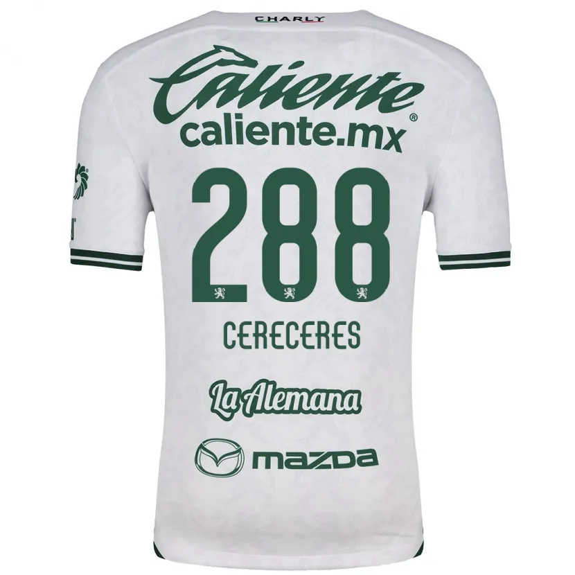 Danxen Niño Camiseta Thomas Cereceres #288 Blanco Verde 2ª Equipación 2024/25 La Camisa