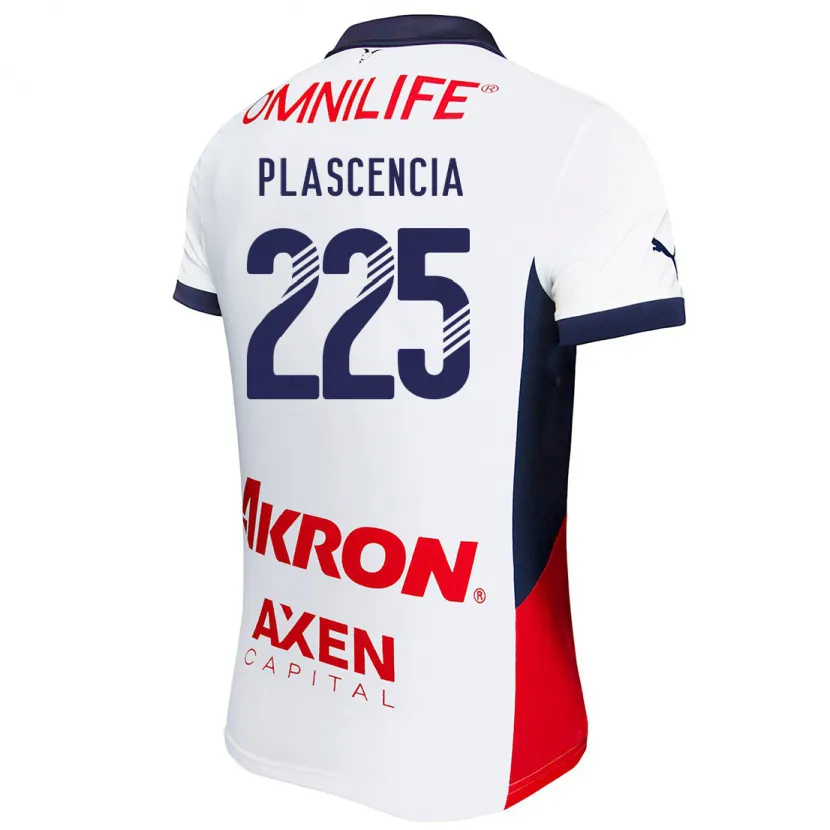 Danxen Niño Camiseta Osvaldo Plascencia #225 Blanco Rojo Azul 2ª Equipación 2024/25 La Camisa