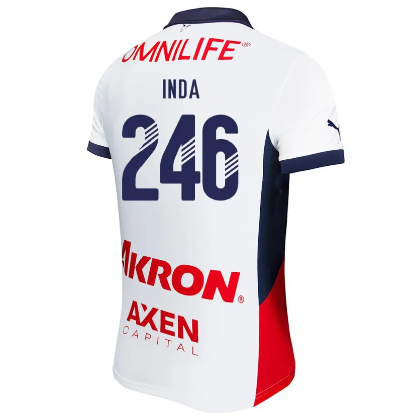 Danxen Niño Camiseta Samir Inda #246 Blanco Rojo Azul 2ª Equipación 2024/25 La Camisa