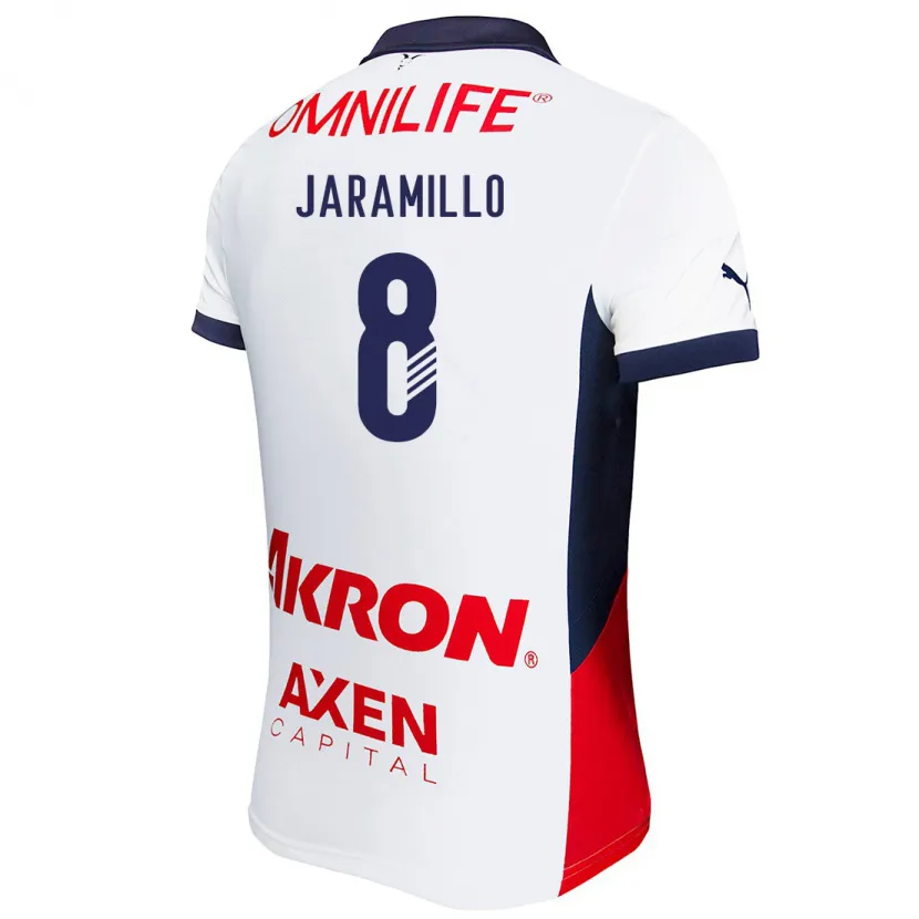 Danxen Niño Camiseta Carolina Jaramillo #8 Blanco Rojo Azul 2ª Equipación 2024/25 La Camisa