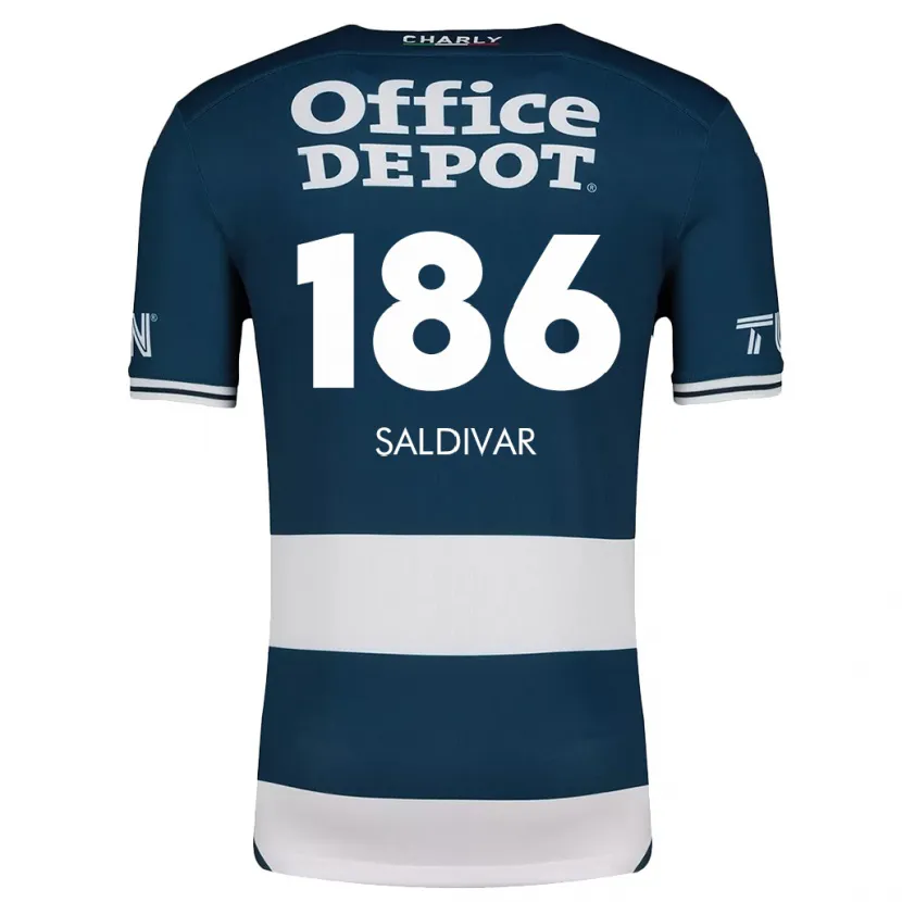 Danxen Hombre Camiseta José Saldívar #186 Azul Blanco 1ª Equipación 2024/25 La Camisa