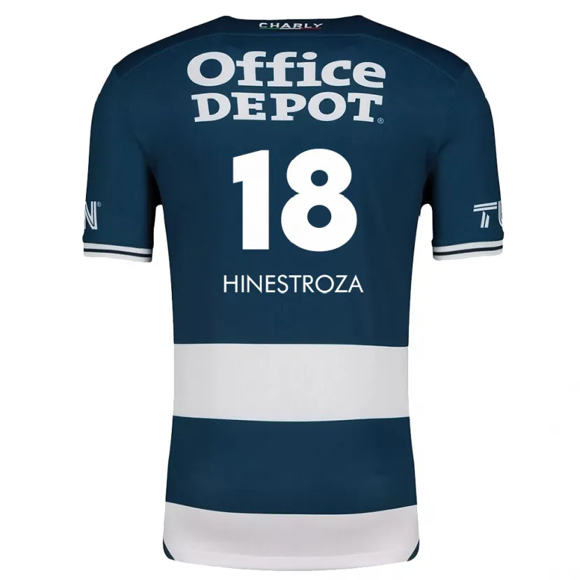 Danxen Hombre Camiseta Marino Hinestroza #18 Azul Blanco 1ª Equipación 2024/25 La Camisa