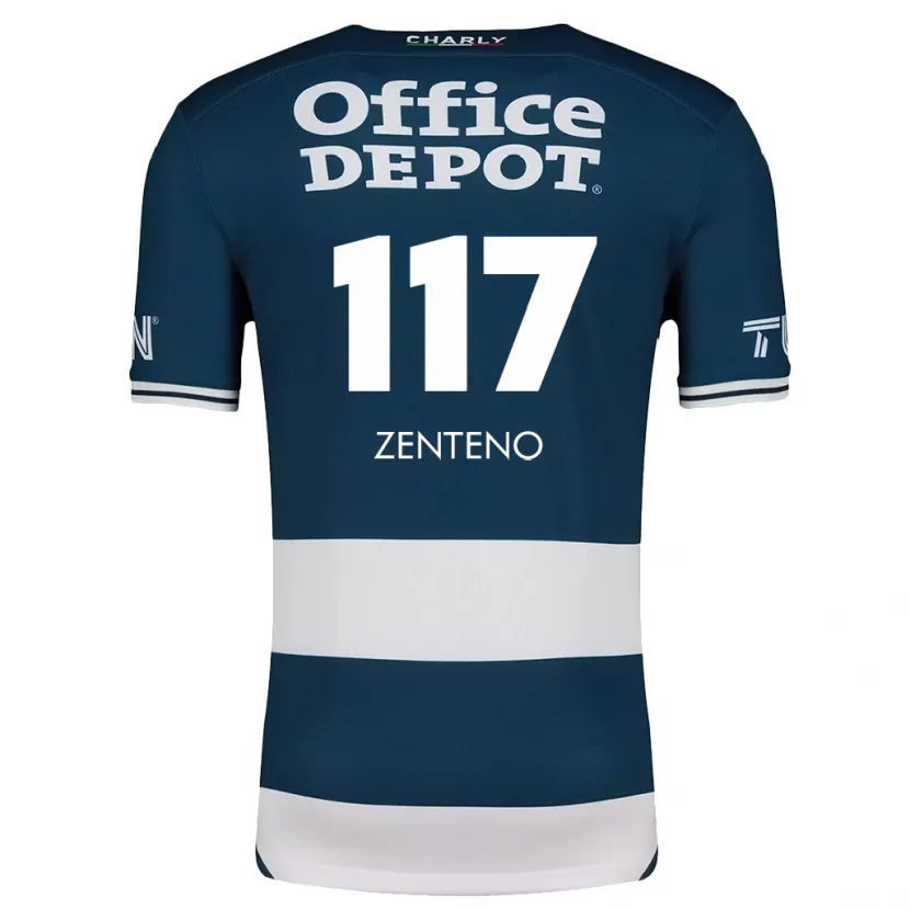 Danxen Hombre Camiseta Gustavo Zenteno #117 Azul Blanco 1ª Equipación 2024/25 La Camisa