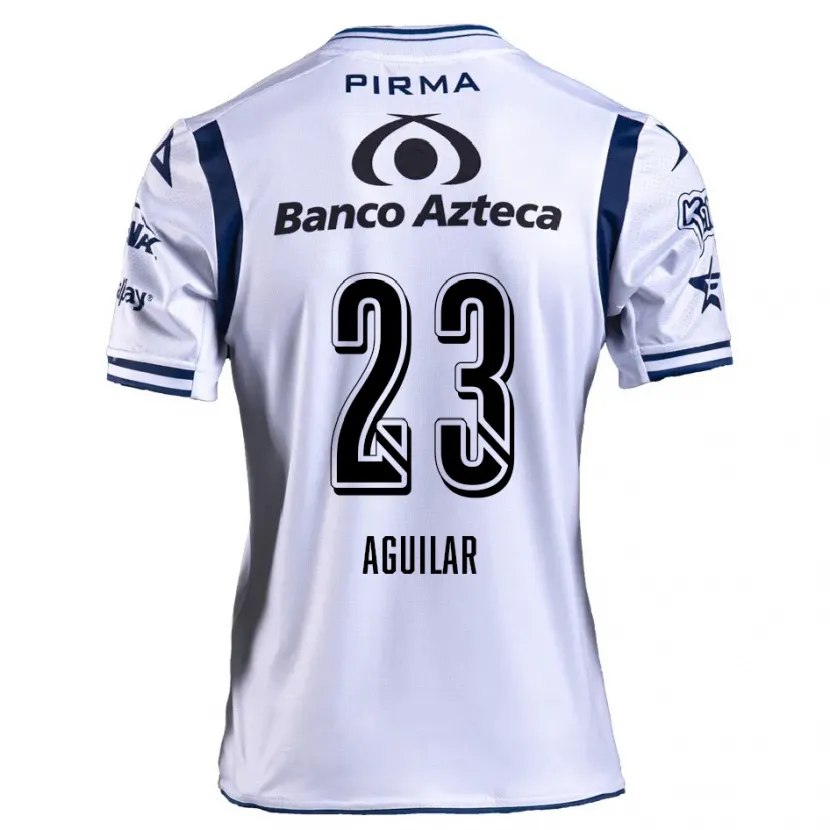 Danxen Hombre Camiseta Daniel Aguilar #23 Blanco Azul Marino 1ª Equipación 2024/25 La Camisa