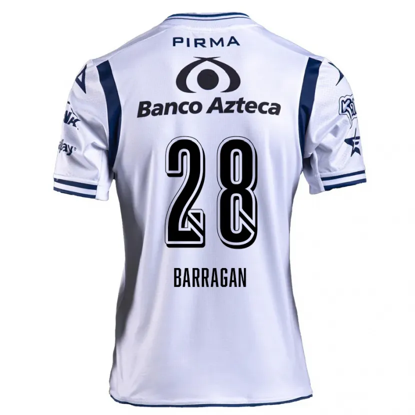 Danxen Hombre Camiseta Martín Barragán #28 Blanco Azul Marino 1ª Equipación 2024/25 La Camisa
