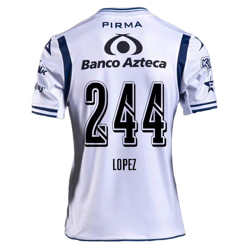 Danxen Hombre Camiseta Daniel López #244 Blanco Azul Marino 1ª Equipación 2024/25 La Camisa