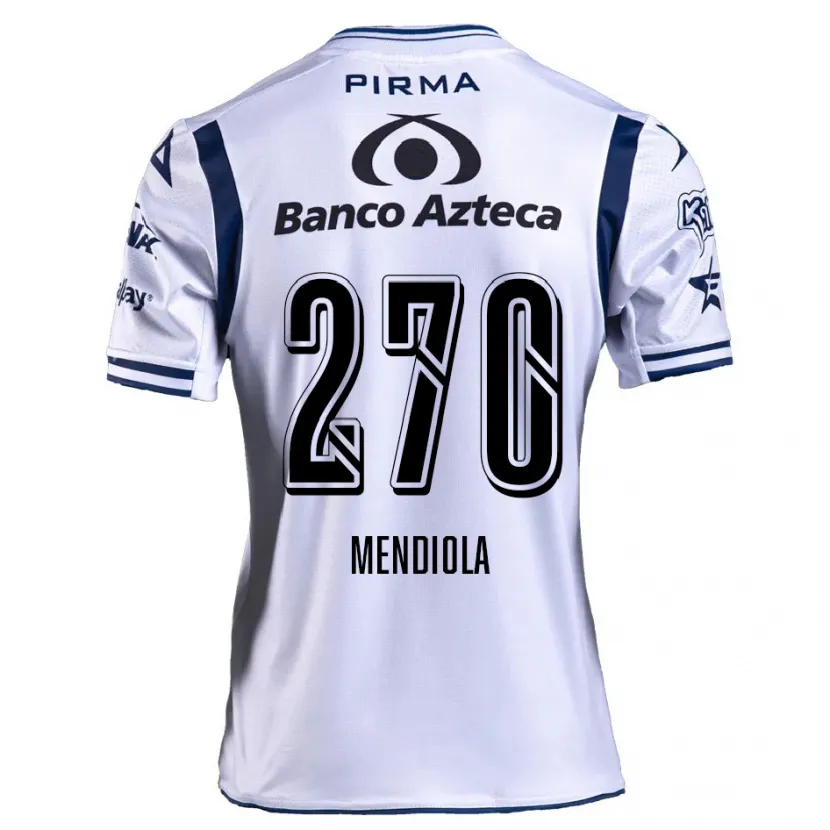Danxen Hombre Camiseta Carlos Mendiola #270 Blanco Azul Marino 1ª Equipación 2024/25 La Camisa