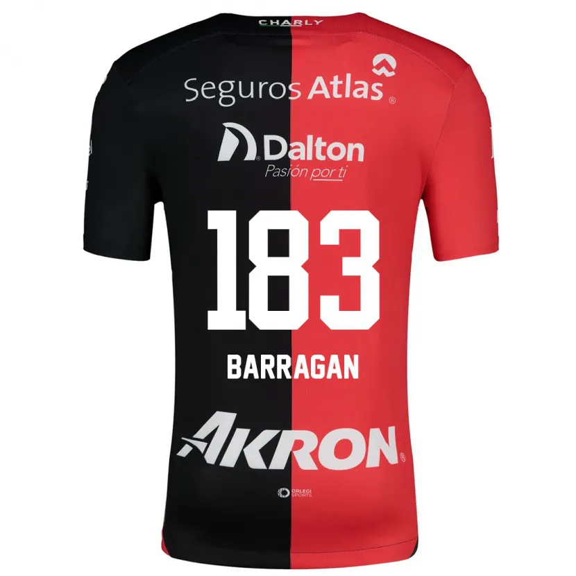 Danxen Hombre Camiseta Roberto Barragán #183 Negro Rojo 1ª Equipación 2024/25 La Camisa