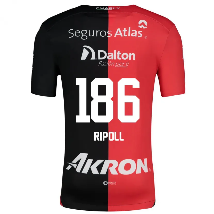 Danxen Hombre Camiseta Alonso Ripoll #186 Negro Rojo 1ª Equipación 2024/25 La Camisa