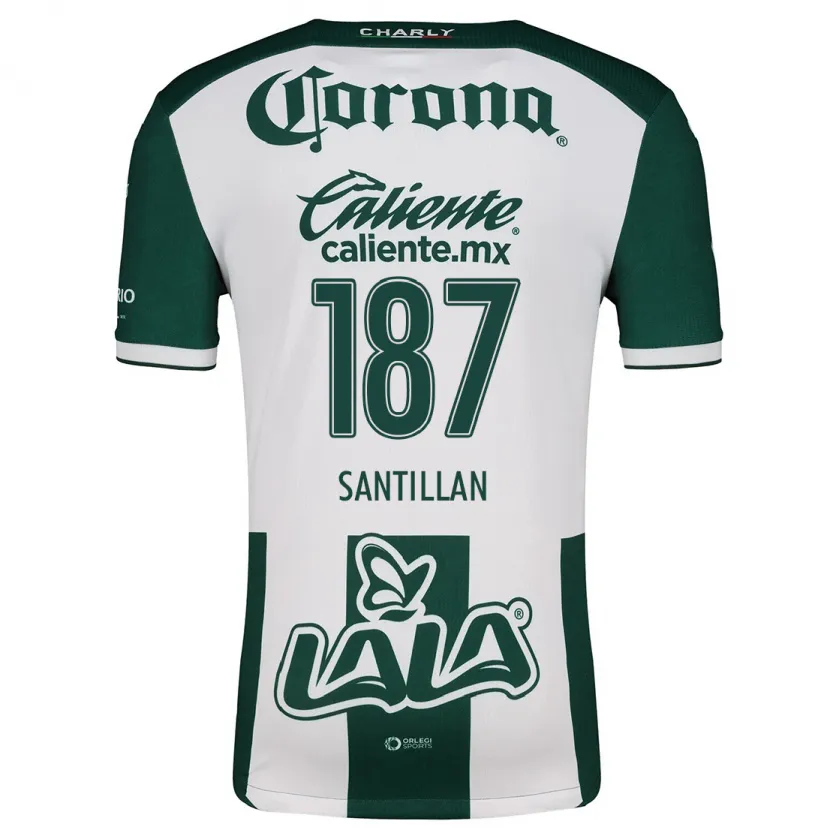 Danxen Hombre Camiseta Emilio Santillán #187 Verde Blanco 1ª Equipación 2024/25 La Camisa