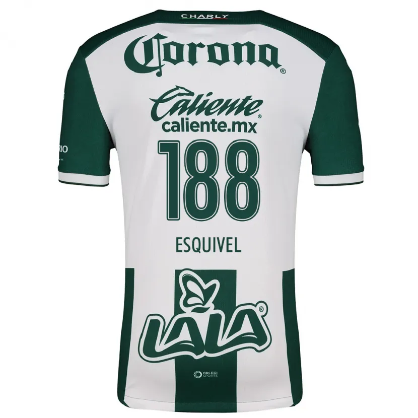 Danxen Hombre Camiseta Bruno Esquivel #188 Verde Blanco 1ª Equipación 2024/25 La Camisa